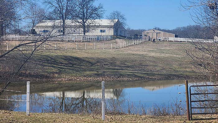 Wulff-Risner Farm with pond in front