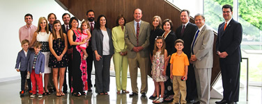 The Gohn and Sapp families celebrate the opening of Gohn Hall.