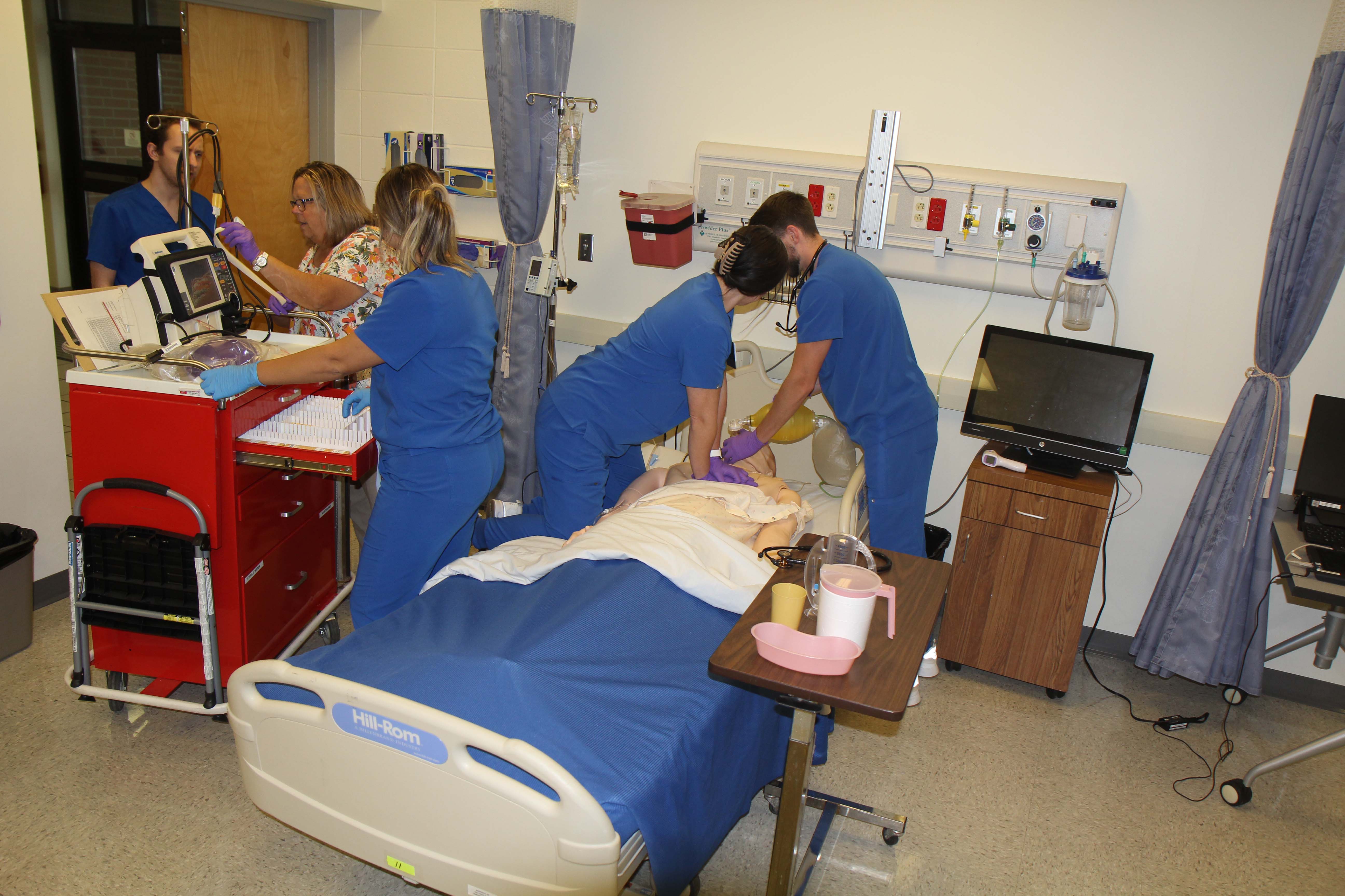 Nursing students preforming CPR