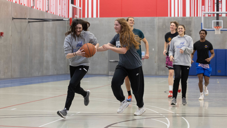 students playing in the student recreation center