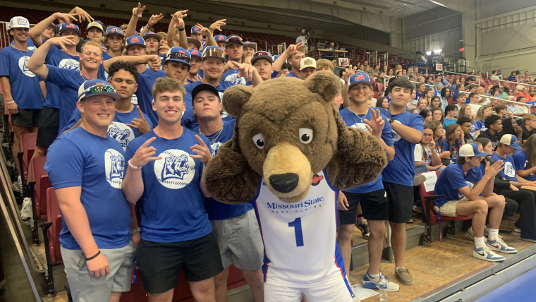 The Grizz Cheering with the crowd