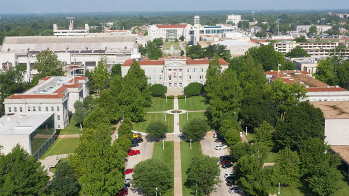Missouri State campus drone shot