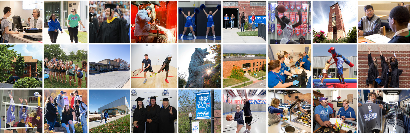 collage of students, staff, and faculty