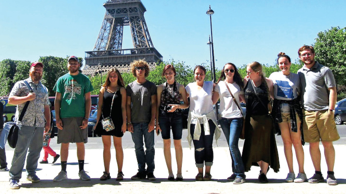 Honors group at Eiffel Tower in Paris