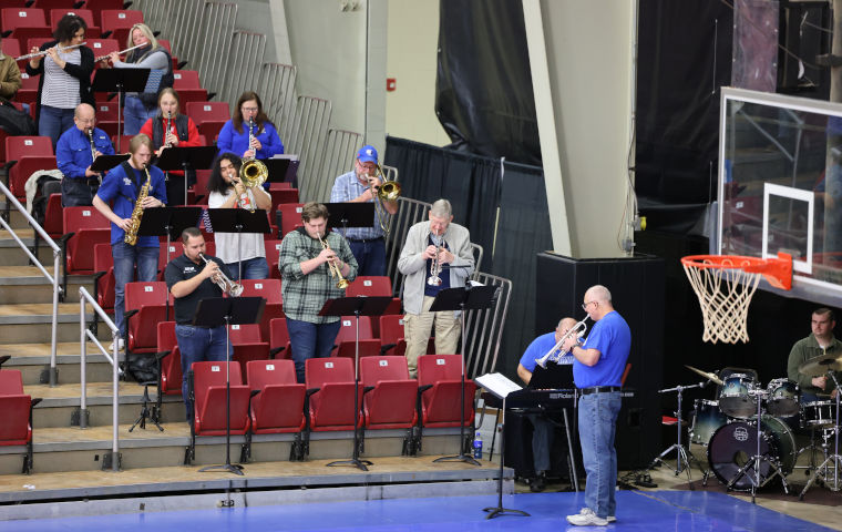 Pep Band playing in the West Plains Civic Center