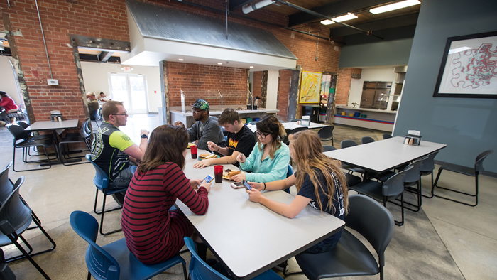 Grizzly Lofts residents eat in the Sole Café