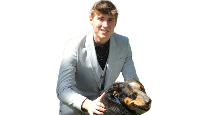 Caleb and his dog
