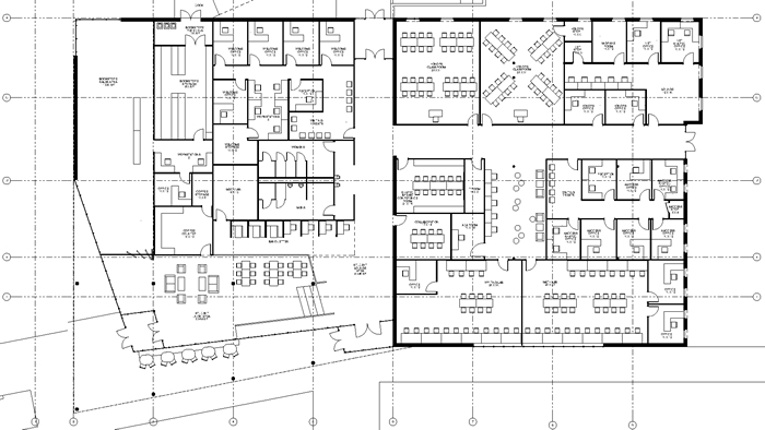 Preliminary blueprints for Hass-Darr Hall