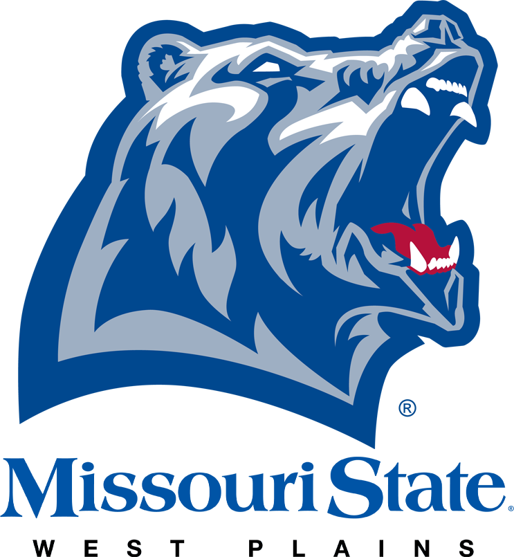 Missouri State-West Plains grizzly head and wordmark combined logo, vertical