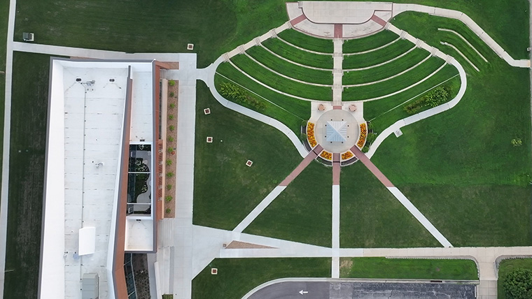 Bird's eye view of the Bell Tower area