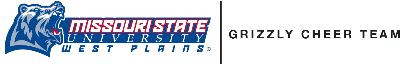 Grizzly Cheer Team - Grizzly Head and Athletic style Missouri State-West Plains Wordmark
