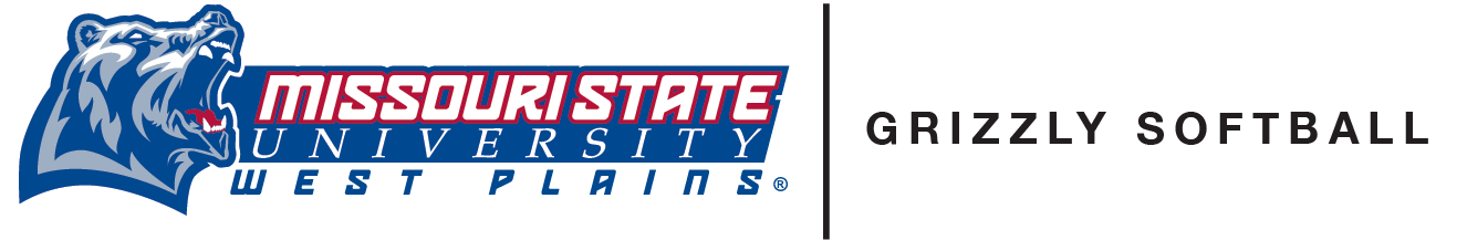 Grizzly Softball - Grizzly Head and Athletic style Missouri State-West Plains Wordmark