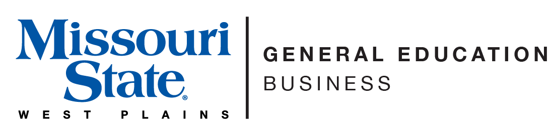 General Education - Business and Missouri State-West Plains Wordmark