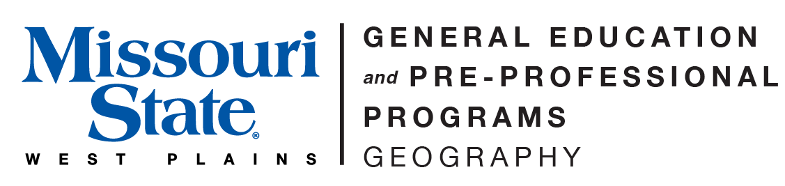 General Education Pre-Professional Programs - Geography and Missouri State-West Plains Wordmark