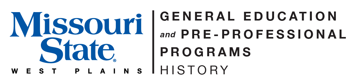 General Education Pre-Professional Programs - History and Missouri State-West Plains Wordmark