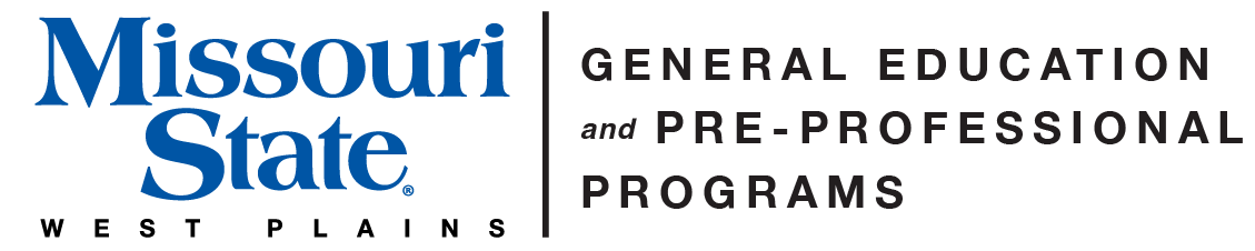 General Education Pre-Professional Programs and Missouri State-West Plains Wordmark