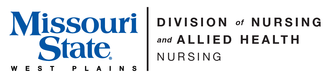 Division of Nursing & Allied Health - Nursing and Missouri State-West Plains Wordmark