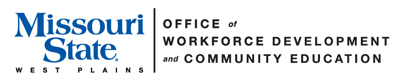 Office of Workforce Development & Coummunity Education and Missouri State-West Plains Wordmark