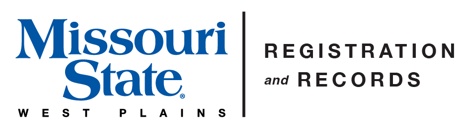 Registration and Records and Missouri State-West Plains Wordmark